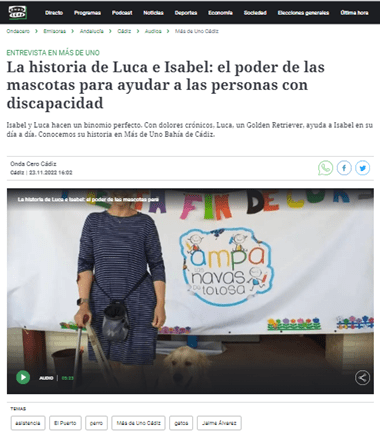 Lee más sobre el artículo La historia de Luca e Isabel: el poder de las mascotas para ayudar a las personas con discapacidad