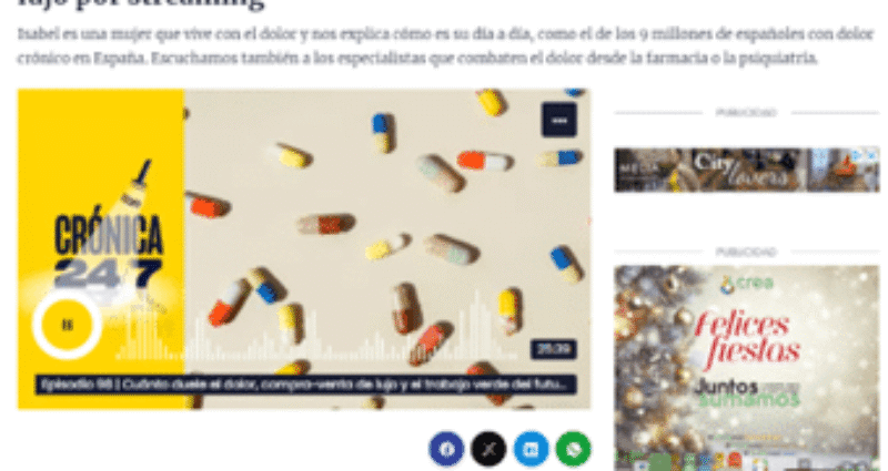 Isabel Piqueras habla como paciente de dolor en Cadena SER